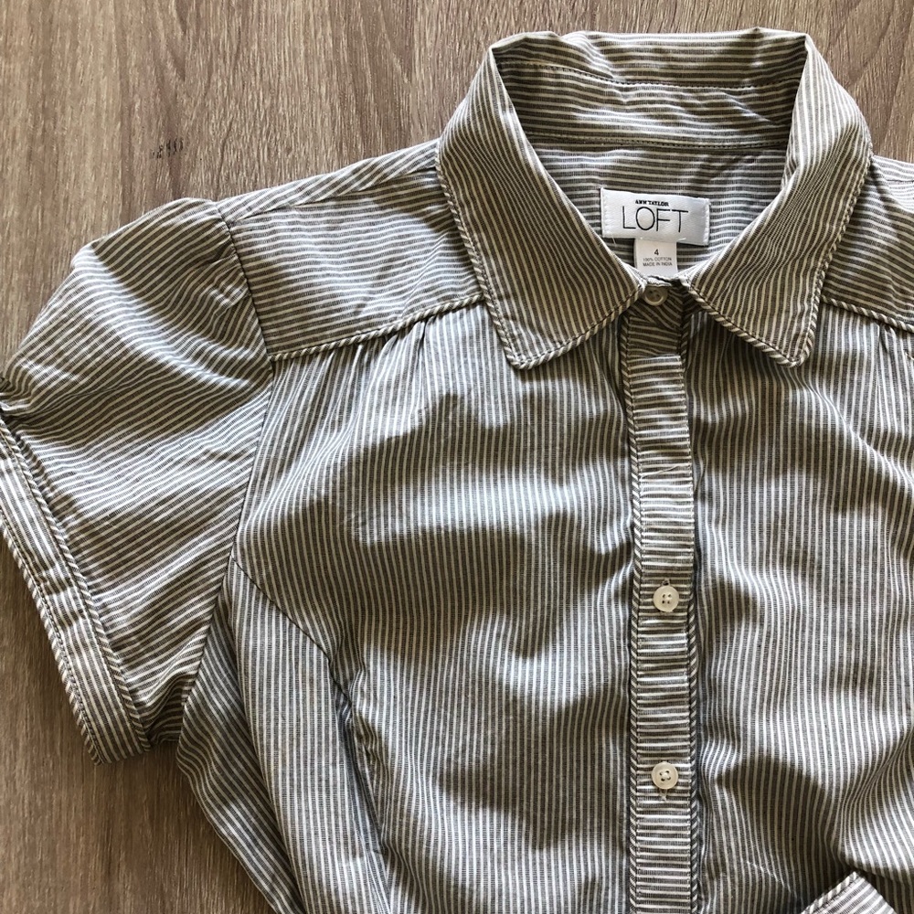 Striped Button-Up Dress